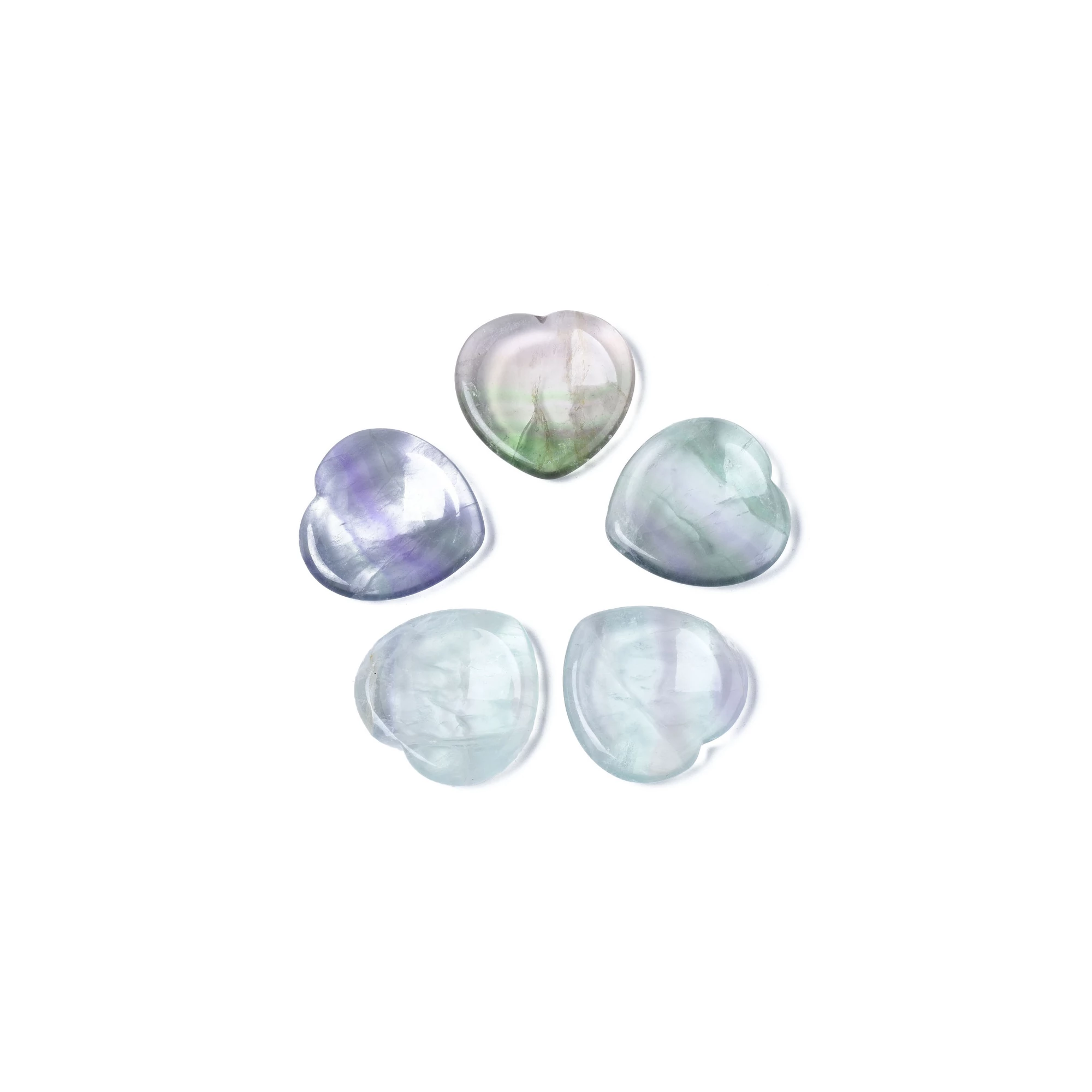 Szív formájú fluorit worry stone