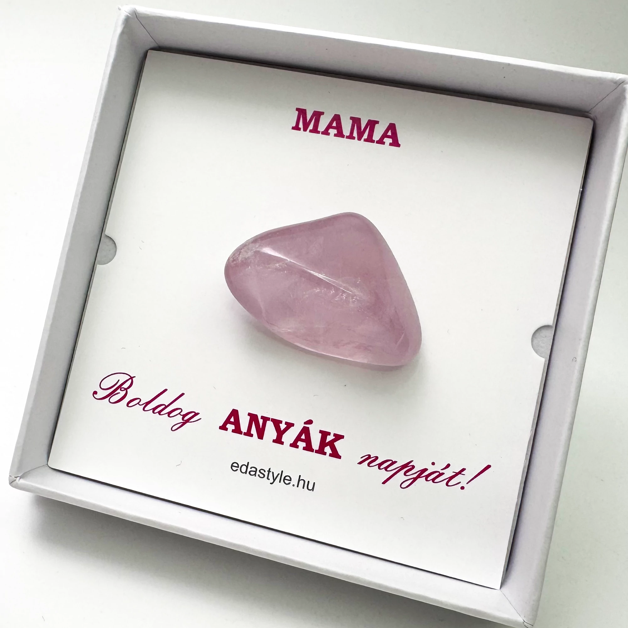 Anyák napi ásvány marokkő rózsakvarc (Mama)