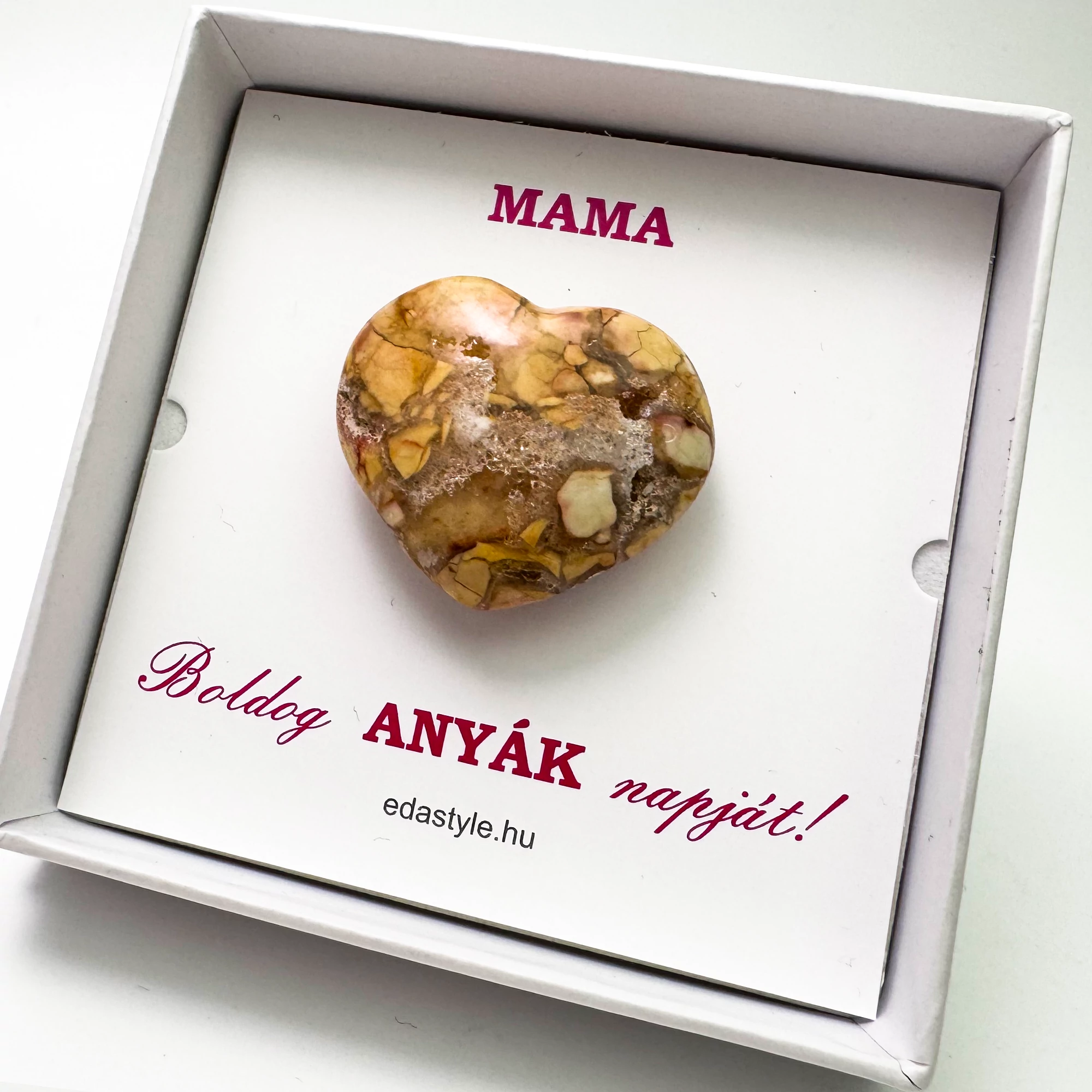 Anyák napi ásvány szív jáspis (Mama)