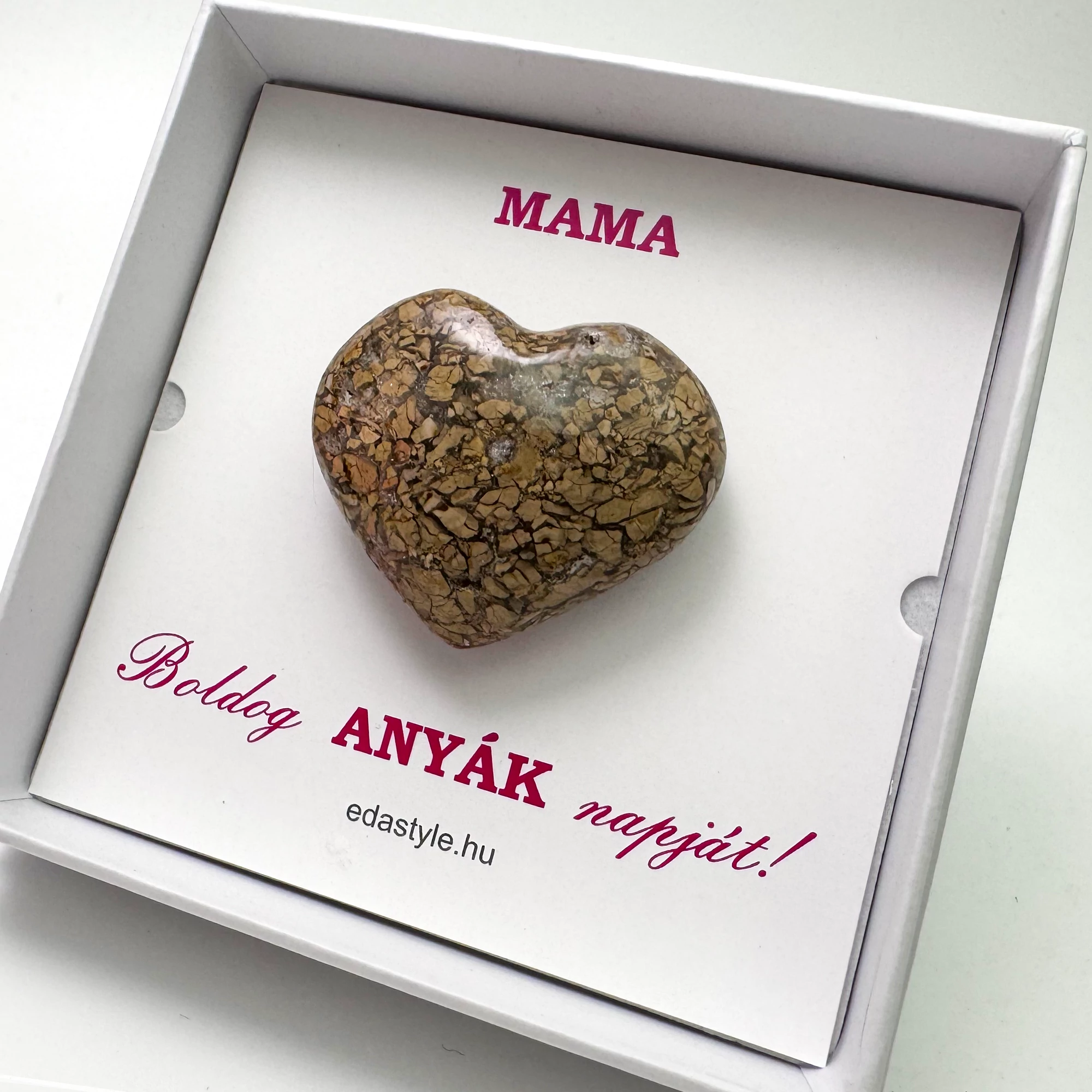 Anyák napi ásvány szív jáspis (Mama)