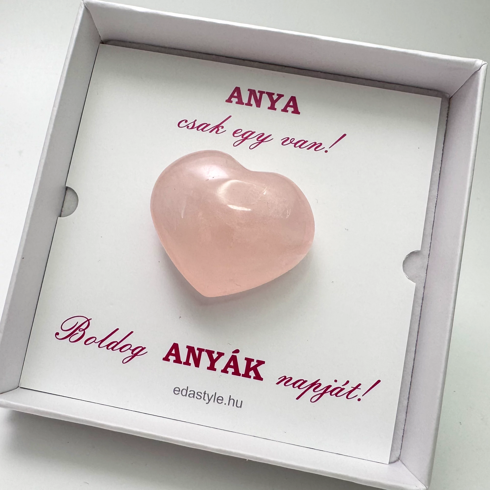 Anyák napi ásvány szív rózsakvarc