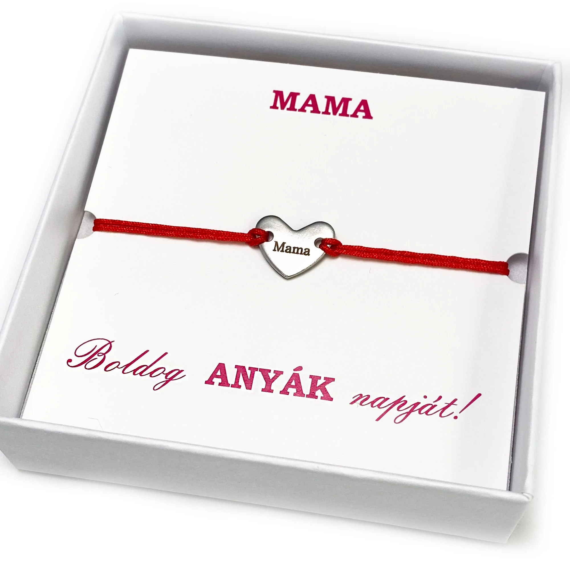 Mama piros zsineg karkötő